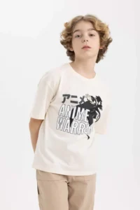 DeFacto Oversize Wide Fit Crew Neck Printed Short Sleeve T-Shirt Boy - Image 6