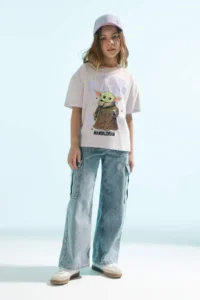 DeFacto Girl's Star Wars-Mandalorian Relax Fit Crew Neck Short Sleeve T-Shirt - Image 2