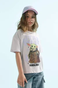 DeFacto Girl's Star Wars-Mandalorian Relax Fit Crew Neck Short Sleeve T-Shirt - Image 3