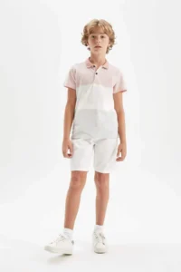 DeFacto Polo Neck Pique Short Sleeve T-Shirt Boy - Image 2