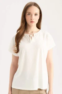DeFacto Crew Neck Casual Short Sleeve T-Shirt