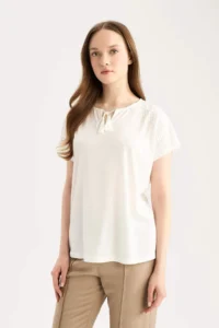 DeFacto Crew Neck Casual Short Sleeve T-Shirt - Image 3