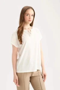 DeFacto Crew Neck Casual Short Sleeve T-Shirt - Image 4