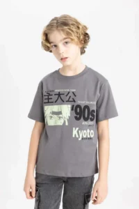 DeFacto Crew Neck Printed Short Sleeve T-Shirt Boy