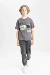 DeFacto Crew Neck Printed Short Sleeve T-Shirt Boy - Image 2