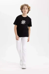 DeFacto Boy's Crew Neck Printed Short Sleeve T-Shirt - Image 2