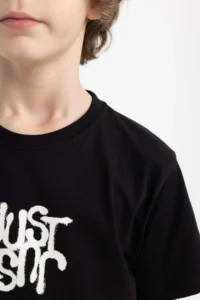 DeFacto Boy's Crew Neck Printed Short Sleeve T-Shirt - Image 3