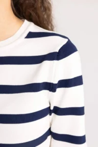 DeFacto Fitted Crew Neck Striped Short Sleeve Knitwear T-Shirt - Image 5