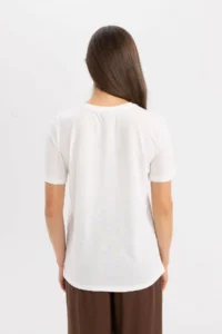 DeFacto Relax Fit Crew Neck Printed Short Sleeve T-Shirt - Image 6