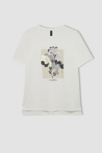 DeFacto Relax Fit Crew Neck Printed Short Sleeve T-Shirt - Image 7