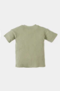 DeFacto Crew Neck Waffle Short Sleeve T-Shirt Baby Boy - Image 3