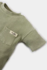 DeFacto Baby Boy Crew Neck Waffle Short Sleeve T-Shirt C2208a525sm - Image 2