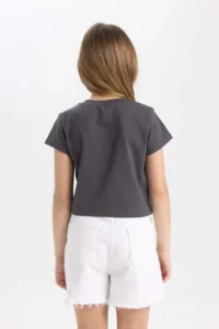 DeFacto Crew Neck Printed Short Sleeve T-Shirt Girl - Image 6