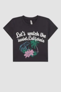 DeFacto Crew Neck Printed Short Sleeve T-Shirt Girl - Image 7