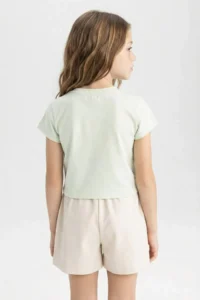 DeFacto Crew Neck Printed Short Sleeve T-Shirt Girl - Image 5