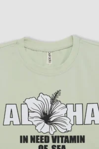 DeFacto Crew Neck Printed Short Sleeve T-Shirt Girl - Image 7