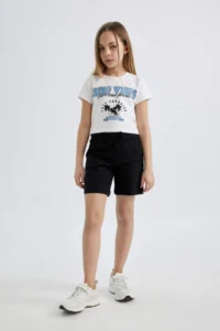 DeFacto Girl's Crew Neck Printed Short Sleeve T-Shirt - Image 2