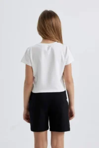 DeFacto Girl's Crew Neck Printed Short Sleeve T-Shirt - Image 5