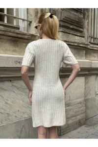 Cool & Sexy Women ribbed Mini Knit Dress - Image 4