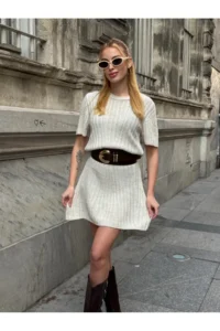 Cool & Sexy Women ribbed Mini Knit Dress - Image 5