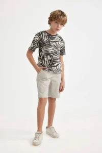 DeFacto Boy's Crew Neck Printed Short Sleeve T-Shirt - Image 2