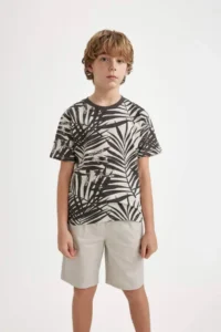DeFacto Boy's Crew Neck Printed Short Sleeve T-Shirt - Image 3