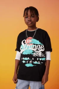 DeFacto Boy's Oversize Wide Fit Crew Neck Printed Short Sleeve T-Shirt - Image 2