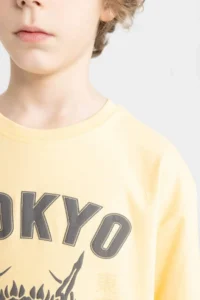 DeFacto Boy's Oversize Wide Fit Crew Neck Printed Short Sleeve T-Shirt - Image 5