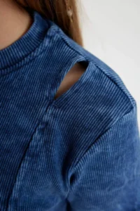 DeFacto Slim Fit Narrow Cut Crew Neck Ribbed Camisole Short Sleeve T-Shirt Girl Child - Image 6