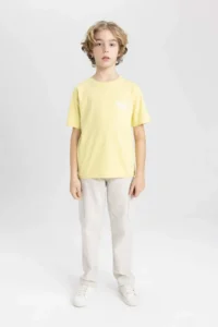 DeFacto Crew Neck Printed Short Sleeve T-Shirt Boy - Image 2