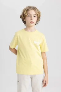 DeFacto Crew Neck Printed Short Sleeve T-Shirt Boy - Image 4