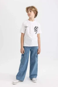 DeFacto Boy's Crew Neck Printed Short Sleeve T-Shirt - Image 2