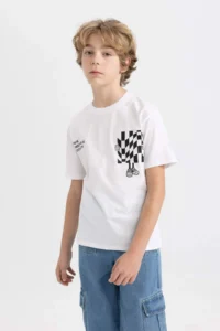 DeFacto Boy's Crew Neck Printed Short Sleeve T-Shirt - Image 3