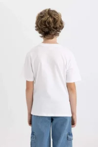 DeFacto Boy's Crew Neck Printed Short Sleeve T-Shirt - Image 6