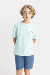 DeFacto Crew Neck Printed Short Sleeve T-Shirt Boy