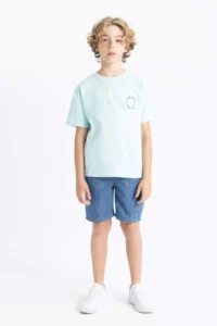 DeFacto Crew Neck Printed Short Sleeve T-Shirt Boy - Image 2