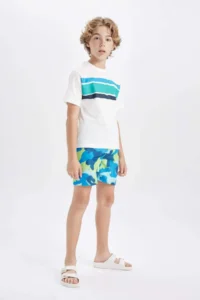 DeFacto Boy's Crew Neck Printed Short Sleeve T-Shirt - Image 2
