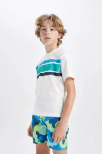 DeFacto Boy's Crew Neck Printed Short Sleeve T-Shirt - Image 3