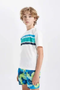 DeFacto Boy's Crew Neck Printed Short Sleeve T-Shirt - Image 5