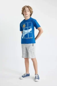 DeFacto Boy's Crew Neck Printed Short Sleeve T-Shirt - Image 2