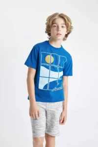 DeFacto Boy's Crew Neck Printed Short Sleeve T-Shirt - Image 3