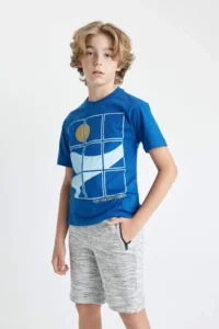DeFacto Boy's Crew Neck Printed Short Sleeve T-Shirt - Image 4