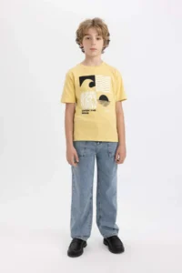 DeFacto Crew Neck Printed Short Sleeve T-Shirt Boy - Image 2