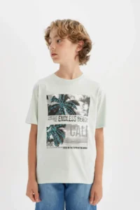 DeFacto Boy's Crew Neck Printed Short Sleeve T-Shirt - Image 3