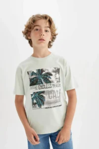 DeFacto Boy's Crew Neck Printed Short Sleeve T-Shirt - Image 4
