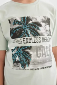 DeFacto Boy's Crew Neck Printed Short Sleeve T-Shirt - Image 5