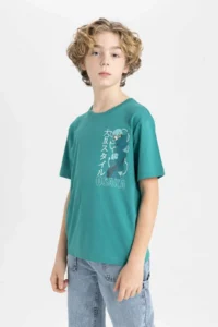DeFacto Crew Neck Printed Short Sleeve T-Shirt Boy