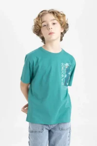 DeFacto Crew Neck Printed Short Sleeve T-Shirt Boy - Image 3