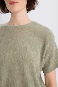 DeFacto Relax Fit Crew Neck Wrapped Short Sleeve T-Shirt - Image 6