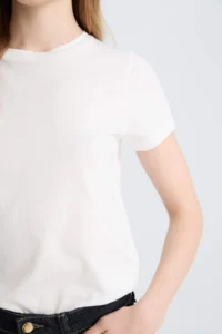 DeFacto Cool Regular Fit Crew Neck Basic Plain Short Sleeve White T-Shirt - Image 4